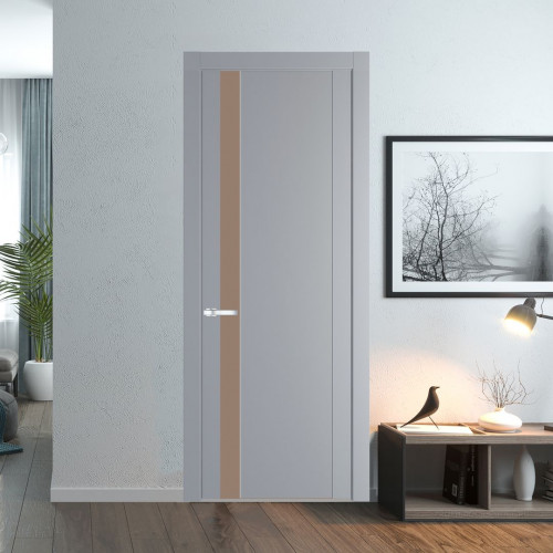 Межкомнатная дверь ProfilDoors 1.2P.O Смоки Монохром капучино молдинг Серебро
