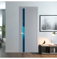 1.2P Смоки Зеркало Blue молдинг Вайт