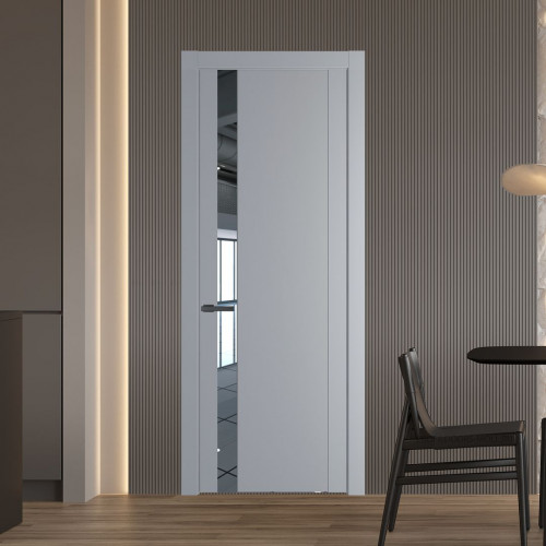 Межкомнатная дверь ProfilDoors 1.2P Смоки Зеркало молдинг Серая ночь