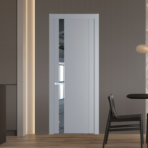 Межкомнатная дверь ProfilDoors 1.2P.O Смоки Зеркало молдинг Серебро