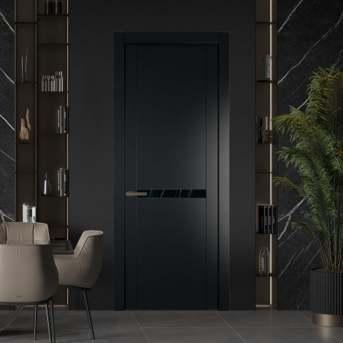 Межкомнатная дверь ProfilDoors 1.4P.O Блэк Неро мрамор молдинг Деорэ