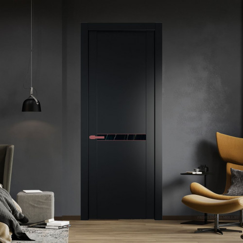 Межкомнатная дверь ProfilDoors 1.4P Блэк Неро мрамор молдинг Красный антрацит