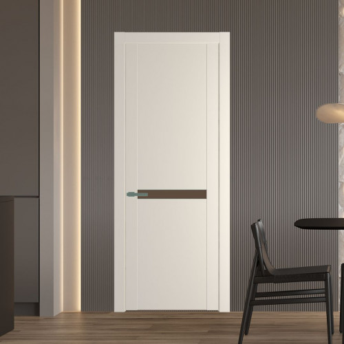 Межкомнатная дверь ProfilDoors 1.4P.O Кремовая Магнолия Монохром гляссе молдинг Зеленый воск