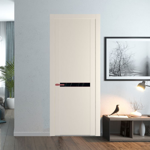 Межкомнатная дверь ProfilDoors 1.4P Кремовая Магнолия Неро мрамор молдинг Красный антрацит