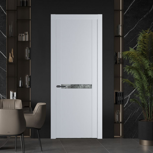 Межкомнатная дверь ProfilDoors 1.4P Лайт Грей Атриум серебро молдинг Серая ночь