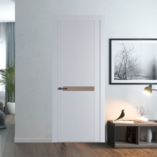 Межкомнатная дверь ProfilDoors 1.4P.O Лайт Грей Монохром капучино молдинг Серая ночь