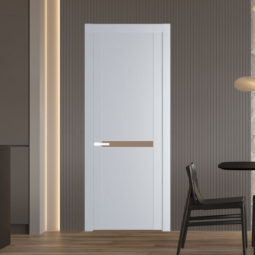 Межкомнатная дверь ProfilDoors 1.4P.O Лайт Грей Монохром капучино молдинг Вайт