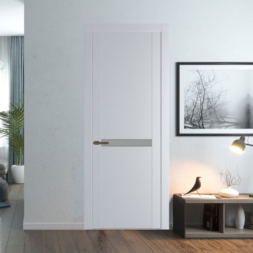 Межкомнатная дверь ProfilDoors 1.4P.O Лайт Грей Монохром серый молдинг Деорэ