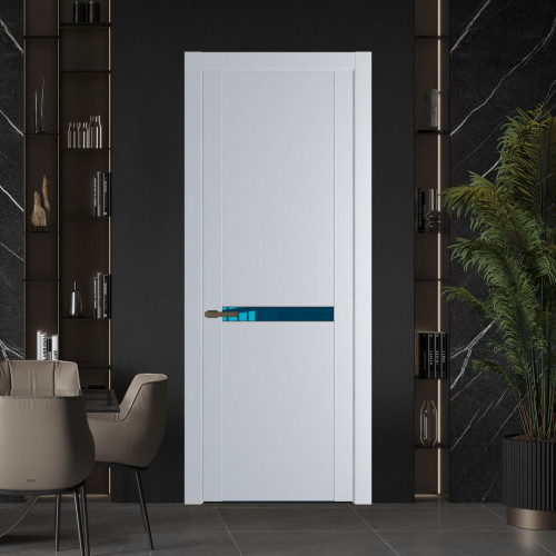 Межкомнатная дверь ProfilDoors 1.4P.O Лайт Грей Зеркало Blue молдинг Деорэ
