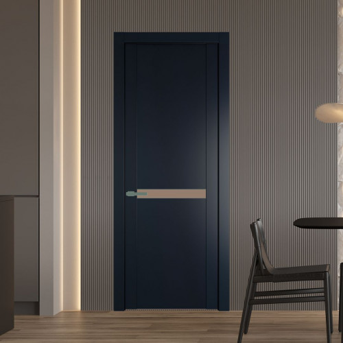 Межкомнатная дверь ProfilDoors 1.4P.O Нэви Блу Монохром капучино молдинг Зеленый воск