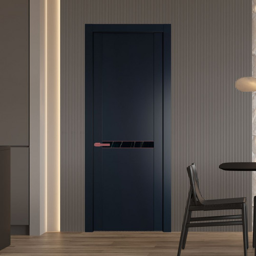 Межкомнатная дверь ProfilDoors 1.4P Нэви Блу Неро мрамор молдинг Красный антрацит