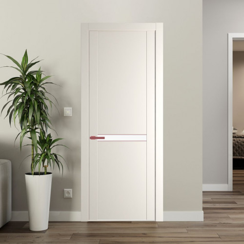 Межкомнатная дверь ProfilDoors 1.4P Перламутр белый Монохром белый просветленный молдинг Красный антрацит