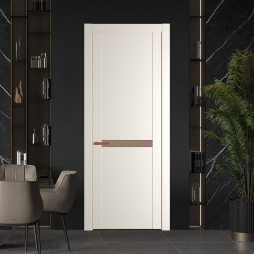 Межкомнатная дверь ProfilDoors 1.4P.O Перламутр белый Монохром капучино молдинг Красный антрацит