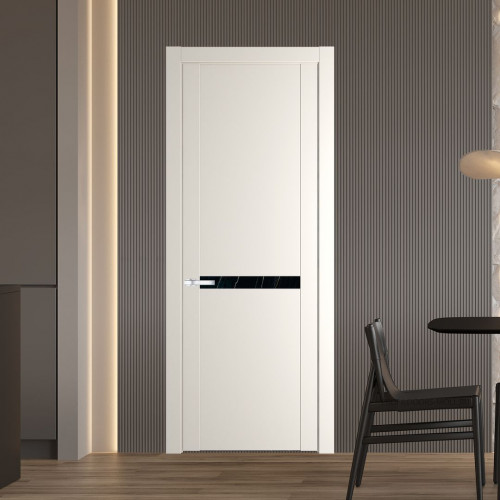 Межкомнатная дверь ProfilDoors 1.4P Перламутр белый Неро мрамор молдинг Серебро