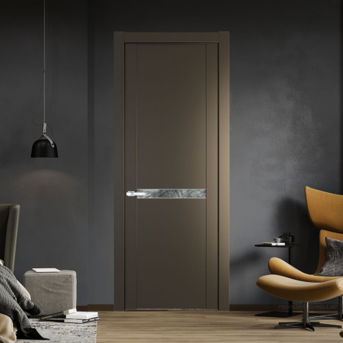 Межкомнатная дверь ProfilDoors 1.4P Перламутр бронза Атриум серебро молдинг Серебро