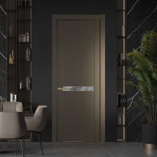 Межкомнатная дверь ProfilDoors 1.4P.O Перламутр бронза Атриум серебро молдинг Золото
