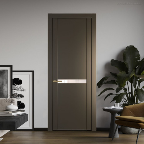 Межкомнатная дверь ProfilDoors 1.4P.O Перламутр бронза Lacobel Перламутровый лак молдинг Золото