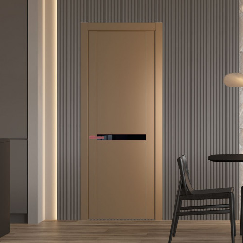 Межкомнатная дверь ProfilDoors 1.4P Перламутр золото Lacobel Черный лак молдинг Красный антрацит