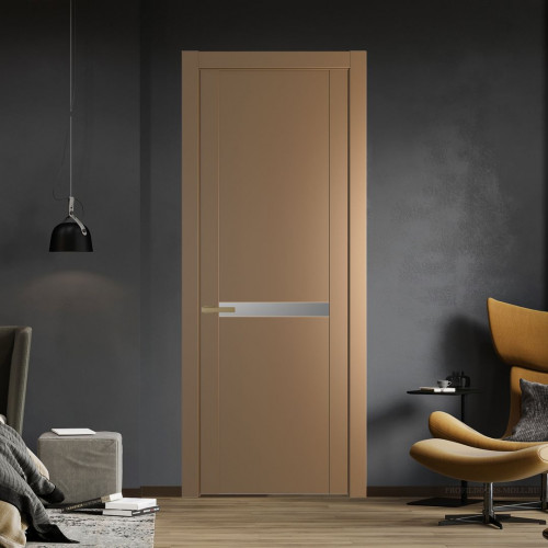 Межкомнатная дверь ProfilDoors 1.4P.O Перламутр золото Lacobel Серебряный лак молдинг Золото