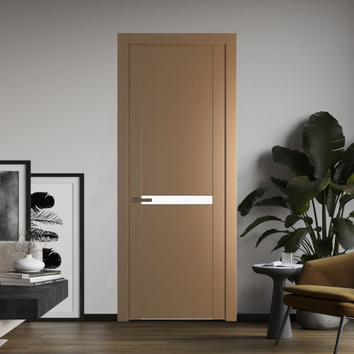 Межкомнатная дверь ProfilDoors 1.4P.O Перламутр золото Монохром белый просветленный молдинг Деорэ
