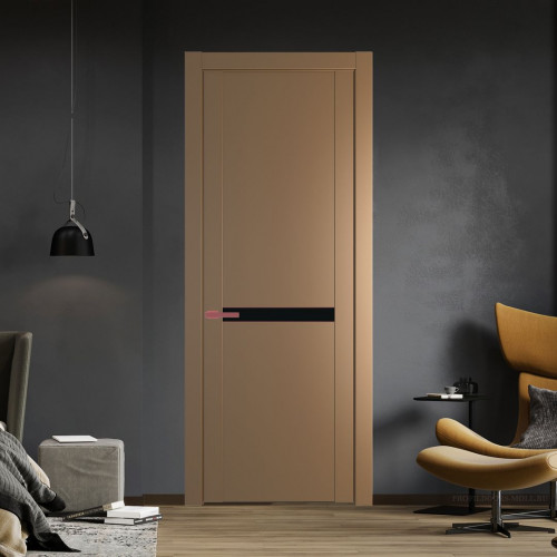 Межкомнатная дверь ProfilDoors 1.4P Перламутр золото Монохром черный молдинг Красный антрацит