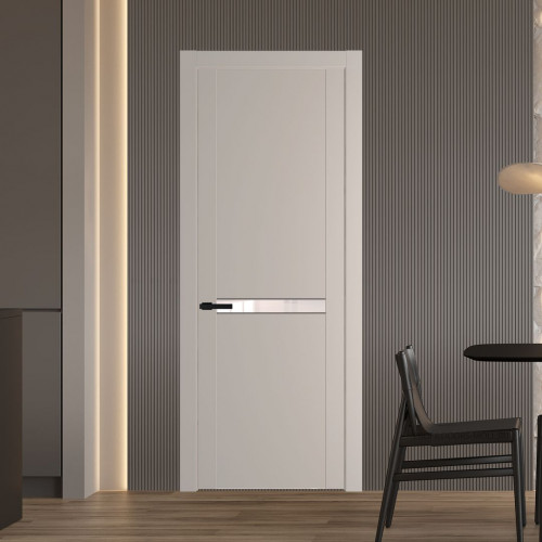 Межкомнатная дверь ProfilDoors 1.4P.O Сэнд Lacobel Перламутровый лак молдинг Черный матовый