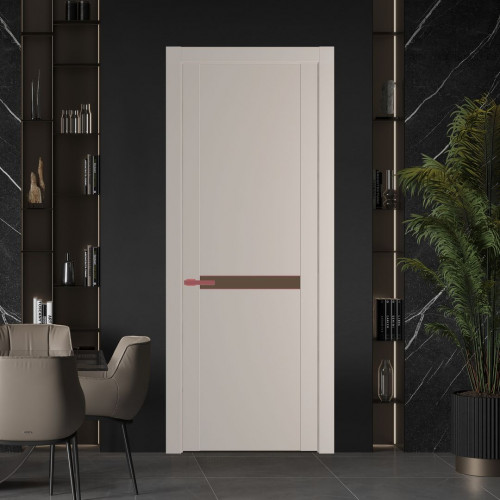Межкомнатная дверь ProfilDoors 1.4P.O Сэнд Монохром гляссе молдинг Красный антрацит