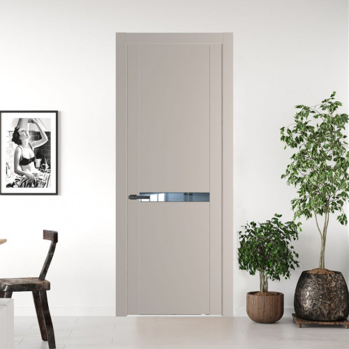 Межкомнатная дверь ProfilDoors 1.4P Сэнд Зеркало молдинг Серая ночь