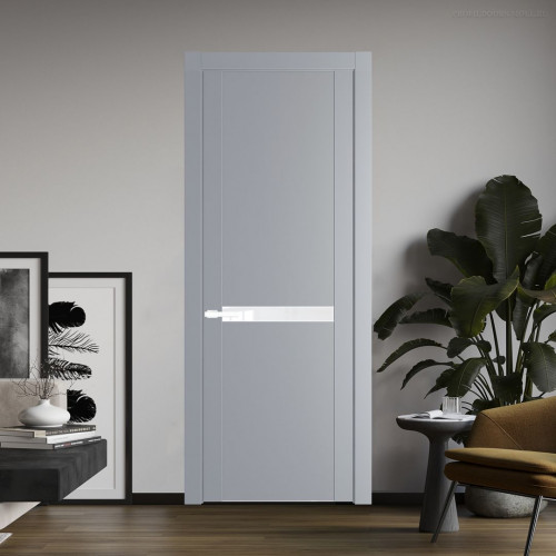 Межкомнатная дверь ProfilDoors 1.4P.O Смоки Лак классик молдинг Вайт