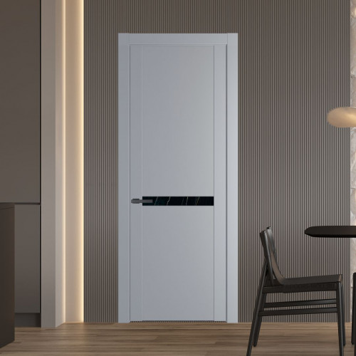 Межкомнатная дверь ProfilDoors 1.4P Смоки Неро мрамор молдинг Серая ночь