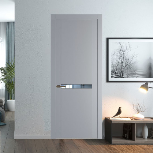 Межкомнатная дверь ProfilDoors 1.4P.O Смоки Зеркало молдинг Деорэ