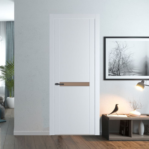 Межкомнатная дверь ProfilDoors 1.4P Вайт Монохром капучино молдинг Серая ночь