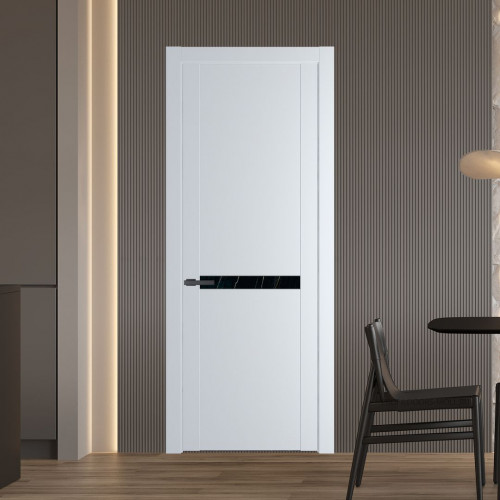 Межкомнатная дверь ProfilDoors 1.4P Вайт Неро мрамор молдинг Серая ночь
