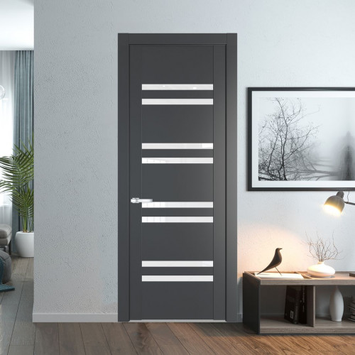 Межкомнатная дверь ProfilDoors 1.6P Графит Белый триплекс