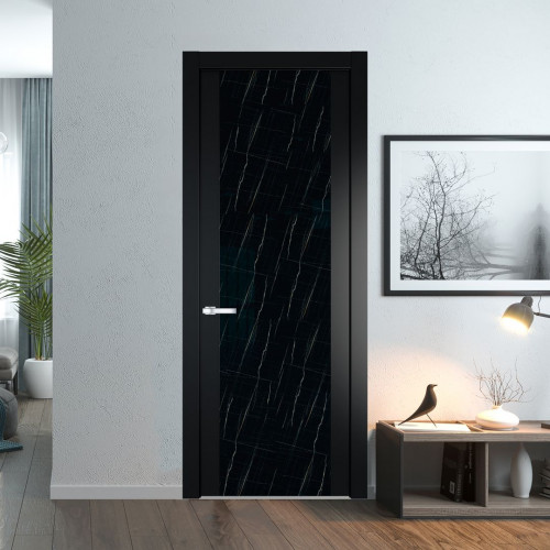Межкомнатная дверь ProfilDoors 1.7P Блэк Неро мрамор
