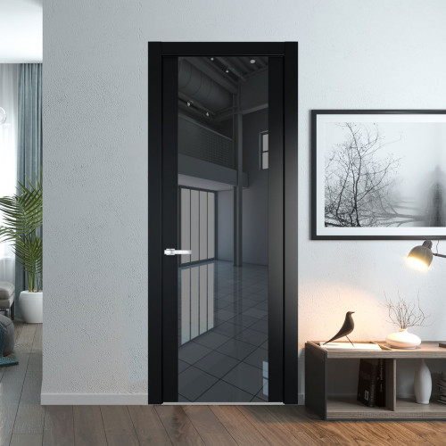Межкомнатная дверь ProfilDoors 1.7P Блэк Зеркало Grey