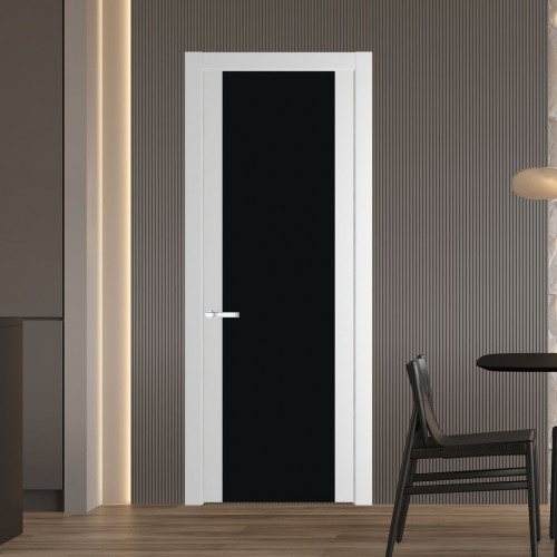 Межкомнатная дверь ProfilDoors 1.7P Крем Вайт Монохром черный