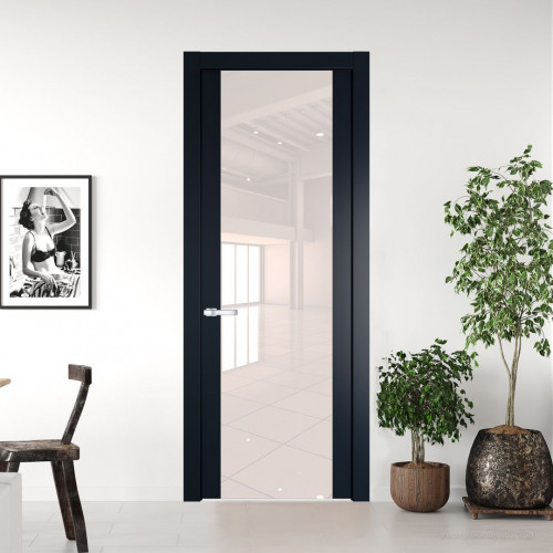 Межкомнатная дверь ProfilDoors 1.7P Нэви Блу Lacobel Перламутровый лак