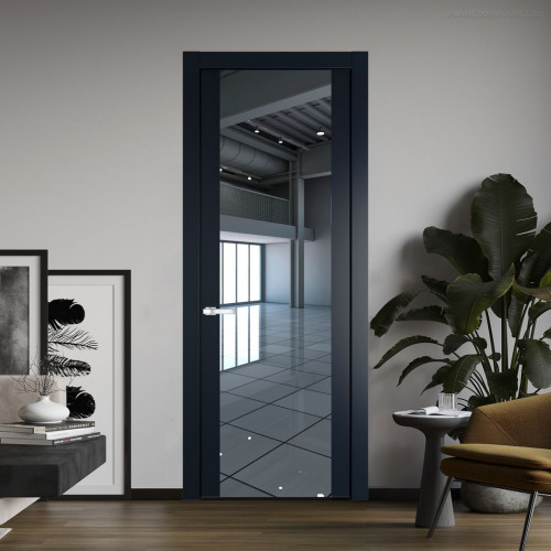 Межкомнатная дверь ProfilDoors 1.7P.O Нэви Блу Зеркало