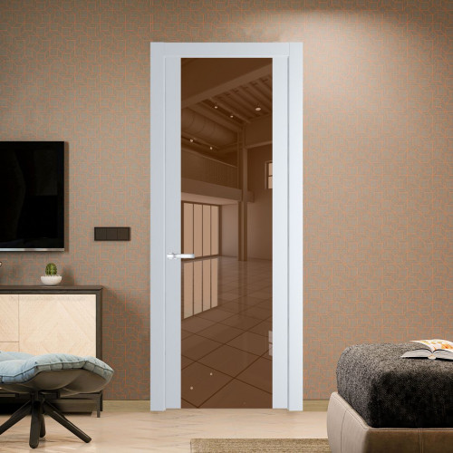 Межкомнатная дверь ProfilDoors 1.7P Вайт Зеркало Bronza