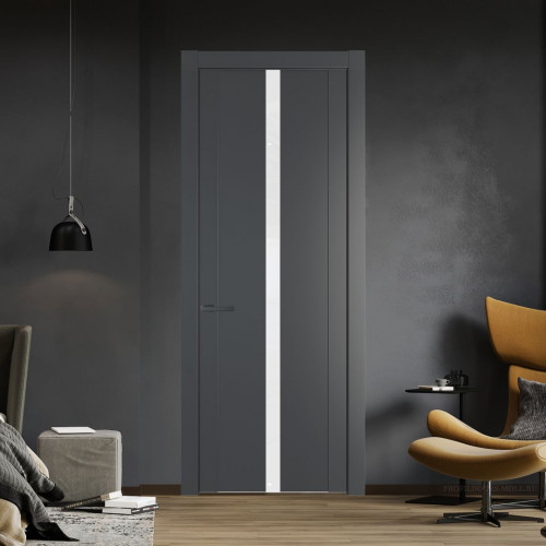 Межкомнатная дверь ProfilDoors 1.8P Графит Лак классик молдинг Серая ночь