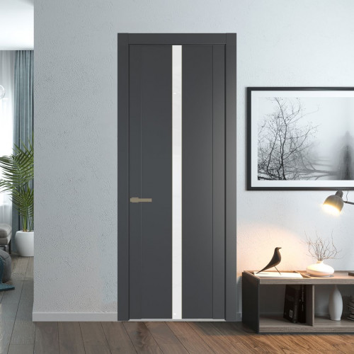 Межкомнатная дверь ProfilDoors 1.8P.O Графит Лак классик молдинг Шампань