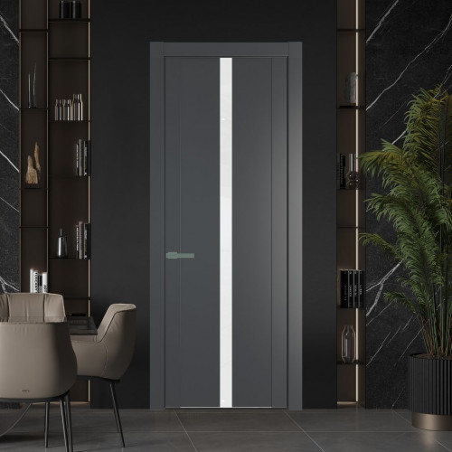 Межкомнатная дверь ProfilDoors 1.8P.O Графит Лак классик молдинг Зеленый воск