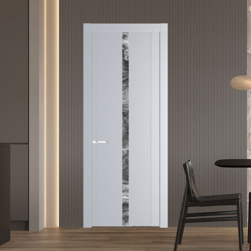 Межкомнатная дверь ProfilDoors 1.8P Лайт Грей Атриум серебро молдинг Серебро