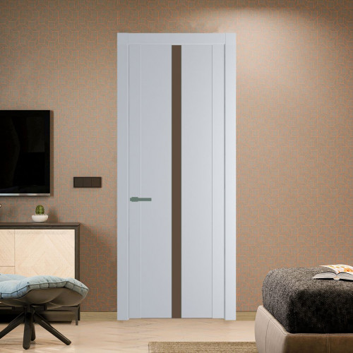 Межкомнатная дверь ProfilDoors 1.8P.O Лайт Грей Монохром гляссе молдинг Зеленый воск