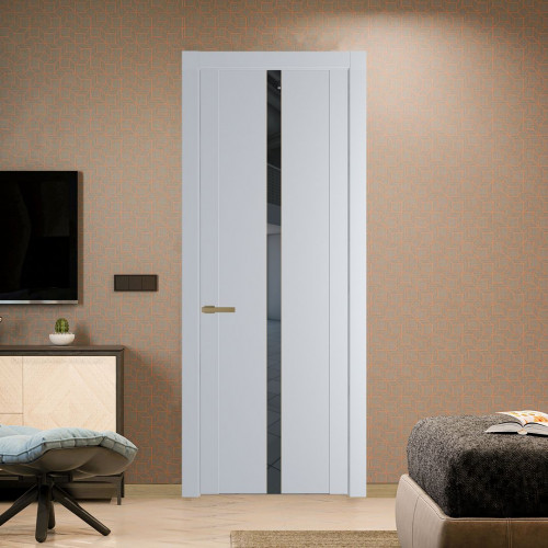 Межкомнатная дверь ProfilDoors 1.8P.O Лайт Грей Зеркало Grey молдинг Золото