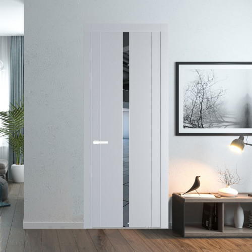 Межкомнатная дверь ProfilDoors 1.8P.O Лайт Грей Зеркало молдинг Вайт