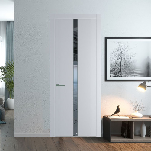 Межкомнатная дверь ProfilDoors 1.8P.O Лайт Грей Зеркало молдинг Зеленый воск