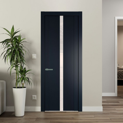 Межкомнатная дверь ProfilDoors 1.8P.O Нэви Блу Lacobel Перламутровый лак молдинг Зеленый воск