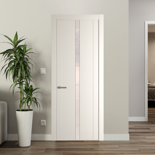 Межкомнатная дверь ProfilDoors 1.8P.O Перламутр белый Lacobel Перламутровый лак молдинг Шампань